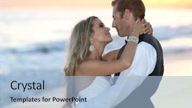  Presentation with bride - PPT theme having groom on their wedding background and a light blue colored foreground