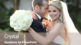  Presentation with bride - Colorful theme enhanced with groom on their wedding backdrop and a coral colored foreground