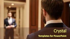  Presentation with close up shot - Slide deck with groom wears - close up shot of back background and a tawny brown colored foreground