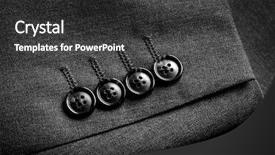  Presentation with formal - Colorful slide deck enhanced with groom wears - closeup of suit buttons backdrop and a dark gray colored foreground