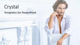  Presentation with sexy - Slides enhanced with groom wears - handsome sexy man wearing white background and a sky blue colored foreground