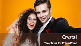  Presentation with zombie - Theme having groom wears - photo of beautiful zombie couple background and a wine colored foreground