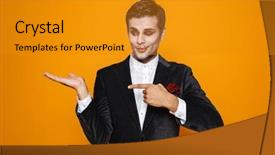  Presentation with zombie - Presentation with groom wears - photo of terrifying zombie bridegroom background and a gold colored foreground