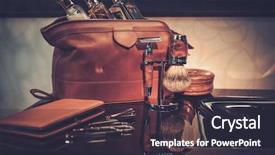  Presentation with bathroom - Amazing slide deck having grooming - gentleman's accessories in a luxury backdrop and a wine colored foreground