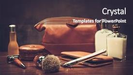  Presentation with accessories - Colorful presentation design enhanced with grooming - gentleman's accessories on a luxury backdrop and a wine colored foreground