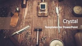  Presentation with luxury - Colorful presentation theme enhanced with male grooming - gentleman's accessories backdrop and a coral colored foreground