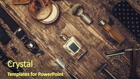  Presentation with men grooming - Slide deck with men grooming - gentleman's accessories background and a tawny brown colored foreground