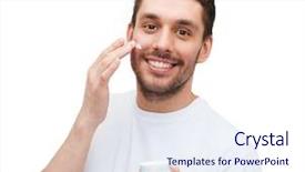  Presentation with beauty - Beautiful presentation theme featuring male grooming - health and beauty concept backdrop and a sky blue colored foreground
