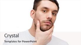  Presentation with health insurance concept - Beautiful presentation design featuring male grooming - health and beauty concept backdrop and a lemonade colored foreground