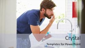  Presentation with bathroom - Slide set enhanced with grooming - man in pajamas putting background and a light blue colored foreground