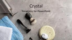  Presentation with shaving - Cool new presentation theme with grooming - shaving accessories for man backdrop and a light gray colored foreground