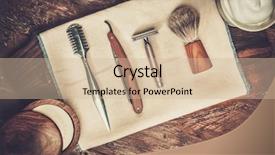  Presentation with shaving - Presentation theme featuring grooming - shaving accessories on a luxury background and a soft green colored foreground