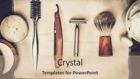  Presentation with shaving - Colorful presentation theme enhanced with grooming - shaving accessories on a luxury backdrop and a lemonade colored foreground