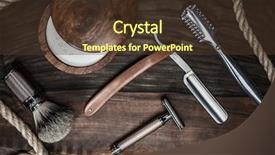  Presentation with shaving - Slide set consisting of grooming - shaving accessories on a luxury background and a tawny brown colored foreground