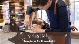  Presentation with barber - Presentation featuring grooming and people concept - barber background and a tawny brown colored foreground