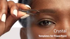  Presentation with african people - Slide set enhanced with grooming-and-people-concept-close background and a tawny brown colored foreground