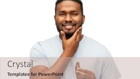  Presentation with african people - Presentation theme consisting of grooming-and-people-concept-smiling background and a coral colored foreground