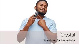  Presentation with african people - Slide set consisting of grooming-and-people-concept-smiling background and a light gray colored foreground