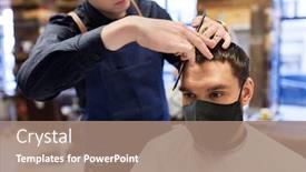  Presentation with virus disease - Presentation theme with grooming-hairdressing-and-health-safety background and a coral colored foreground