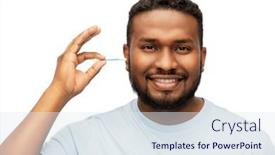  Presentation with african people - Presentation design featuring grooming-hygiene-and-people-concept background and a sky blue colored foreground