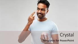  Presentation with skin care - Cool new slide deck with grooming skin care and people backdrop and a light gray colored foreground