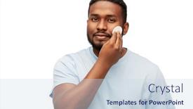  Presentation with skin care - Audience pleasing slide set consisting of grooming-skin-care-and-people backdrop and a sky blue colored foreground