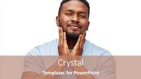  Presentation with skin care - PPT theme featuring grooming-skin-care-and-people background and a coral colored foreground