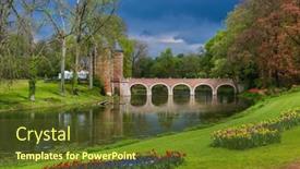  Presentation with romania history hunyad castle - Slide deck with groot-bijgaarden-castle-in-brussels background and a tawny brown colored foreground