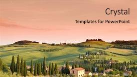  Presentation with italy - Amazing presentation theme having groove - typical tuscan landscape italy backdrop and a coral colored foreground