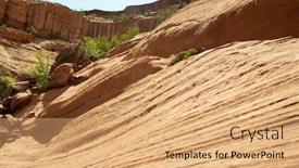  Presentation with cliff - Audience pleasing slides consisting of navajo tribe - grooves carved in the side backdrop and a coral colored foreground