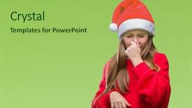  Presentation with christmas girl - Presentation with gross - young beautiful girl wearing christmas background and a yellow colored foreground