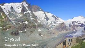 Presentation with alps - Amazing slide set having grossglockner-peak-3798m-hohe-tauern backdrop and a gray colored foreground