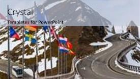  Presentation with roadside - Beautiful slide set featuring grossglockner-sightseeing-road-the-first backdrop and a light blue colored foreground