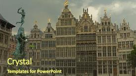  Presentation with belgium - Slide set having grote markt in antwerp belgium background and a tawny brown colored foreground