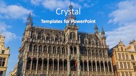  Presentation with belgium - Slide deck having grote-markt-in-brussels-belgium background and a teal colored foreground