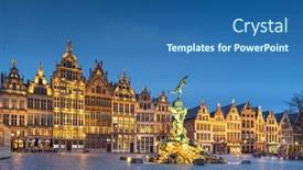  Presentation with belgium - PPT layouts consisting of grote-markt-of-antwerp-belgium background and a ocean colored foreground