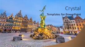  Presentation with belgium - Audience pleasing presentation design consisting of grote-markt-of-antwerp-belgium backdrop and a light blue colored foreground