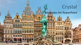  Presentation with belgium - Cool new presentation theme with grote-markt-of-antwerp-belgium backdrop and a light blue colored foreground