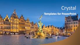  Presentation with belgium - Cool new presentation theme with grote-markt-of-antwerp-belgium backdrop and a teal colored foreground