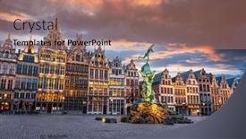  Presentation with belgium - PPT layouts featuring grote-markt-of-antwerp-belgium background and a coral colored foreground
