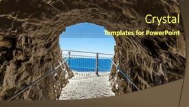  Presentation with geological - Theme enhanced with grottoes-rosh-ha-nikra-geological background and a tawny brown colored foreground