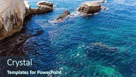  Presentation with water color - Slide deck with grottoes-rosh-ha-nikra-geological background and a ocean colored foreground