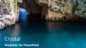  Presentation with water color - Audience pleasing PPT theme consisting of grottoes-rosh-ha-nikra-geological backdrop and a ocean colored foreground