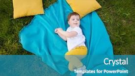 Presentation with summer - Presentation having kids back ground - little boy resting on blanket background and a  colored foreground