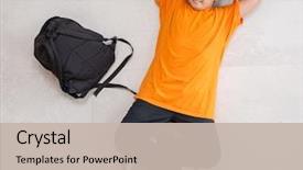  Presentation with home economics - Cool new PPT theme with kids back ground - cute boy posing at home backdrop and a  colored foreground