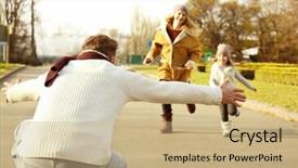  Presentation with family 3 - Cool new theme with kids back ground - happy family having fun backdrop and a  colored foreground
