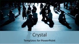  Presentation with deep blue - PPT theme having kids back ground - walking people silhouettes blue tint background and a light blue colored foreground