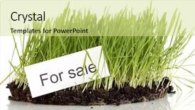  Presentation with green grass texture in soccer - PPT theme having ground as concept of land background and a soft green colored foreground