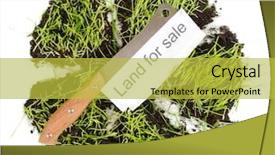  Presentation with white green - Amazing slide deck having ground as concept of land backdrop and a yellow colored foreground