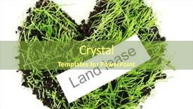  Presentation with grass texture on green - Cool new PPT theme with ground as concept of land backdrop and a tawny brown colored foreground